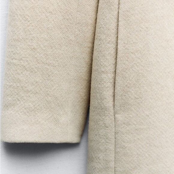 ZARA WOOL BLEND COAT WITH LEATHER BELT - Picture 3 of 10